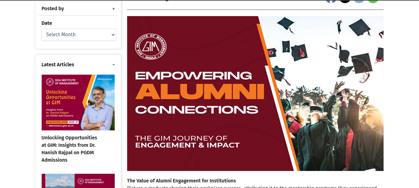 Example of Alumni Engagement 