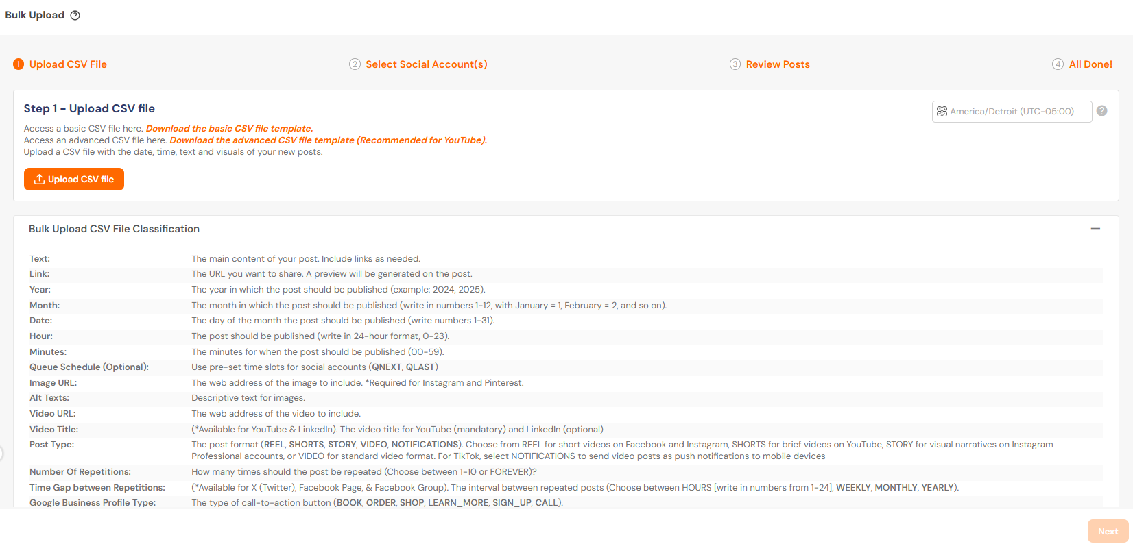 Social Champ’s Bulk Upload
