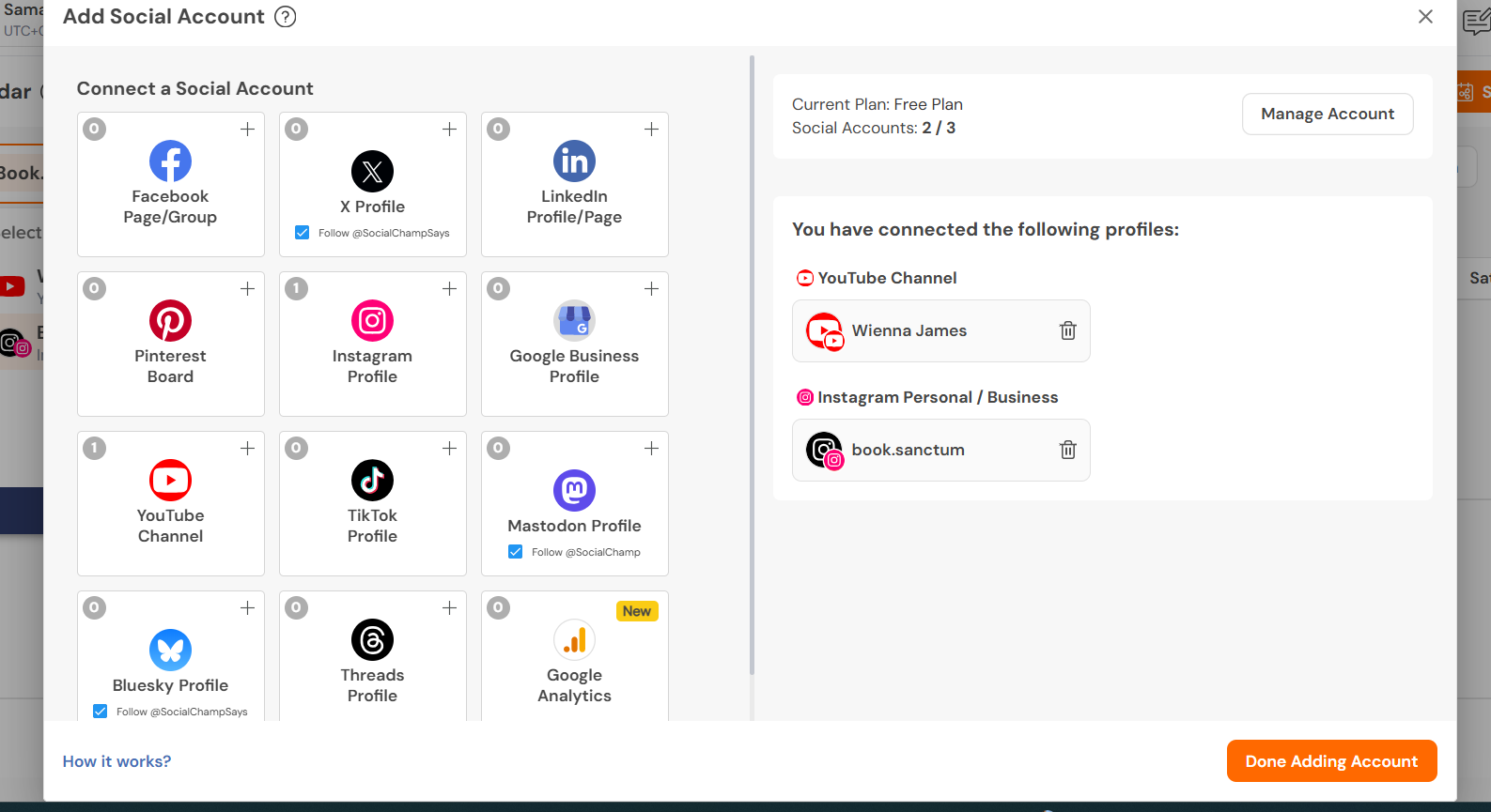 social champ’s multi-platform control