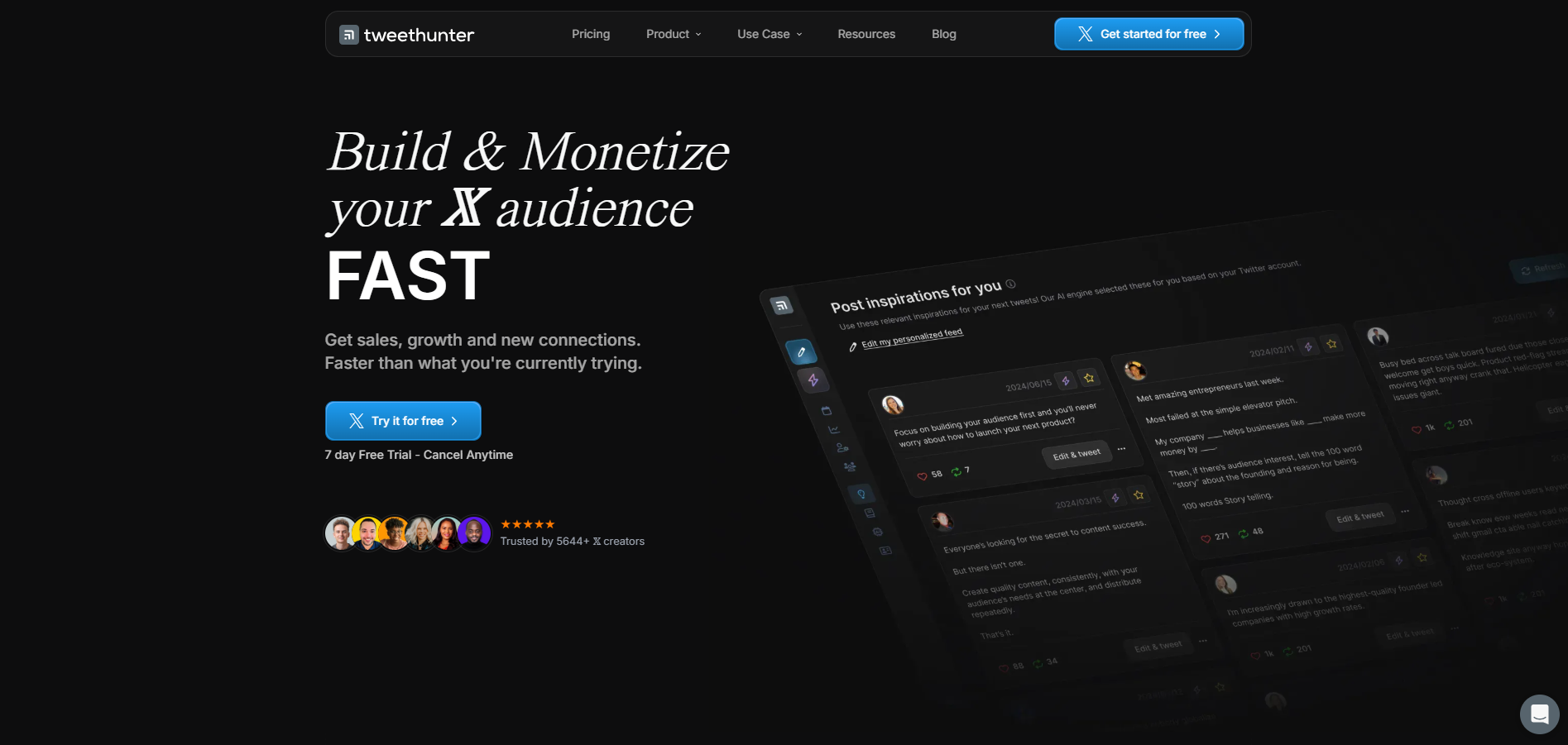 Tweet Hunter's Homepage