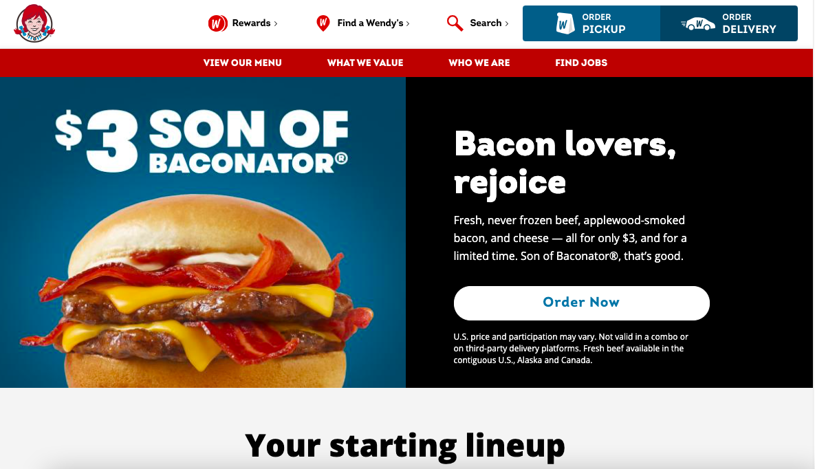 Wendy’s Main Page