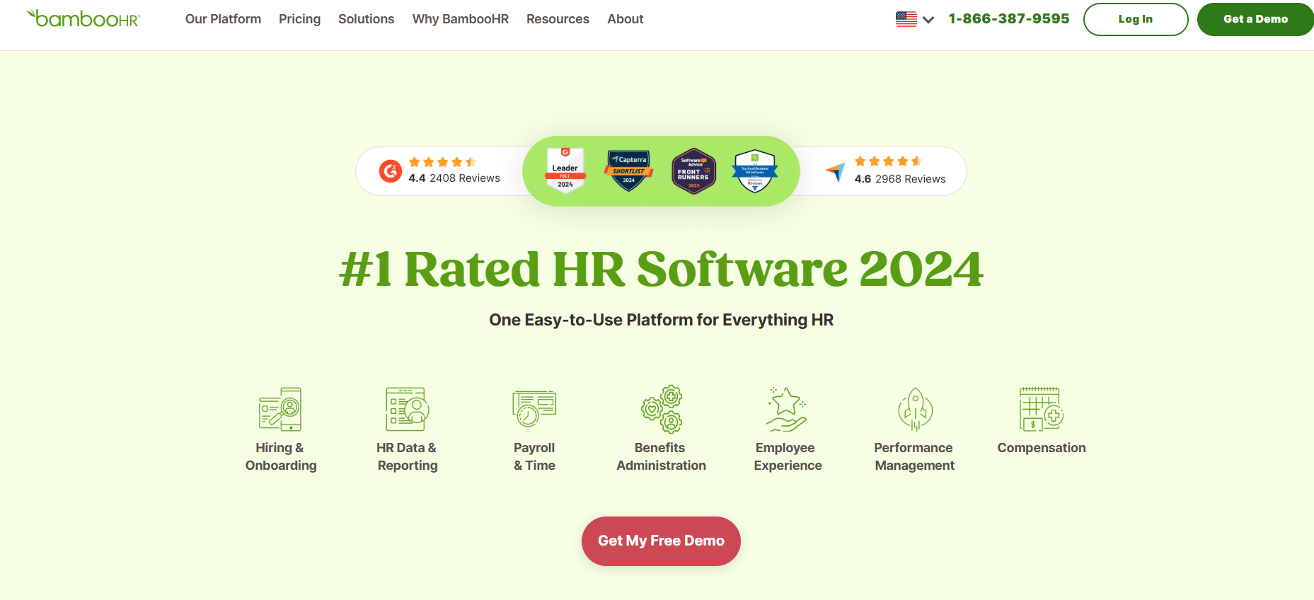 BambooHR Landing Page