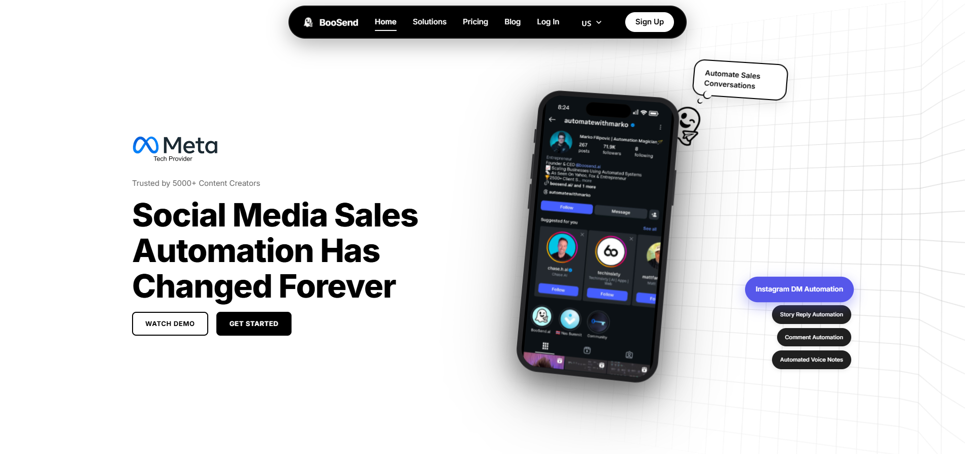10 Instagram Growth Tools to Boost Your 2026 Presence 13 BooSend's Homepage