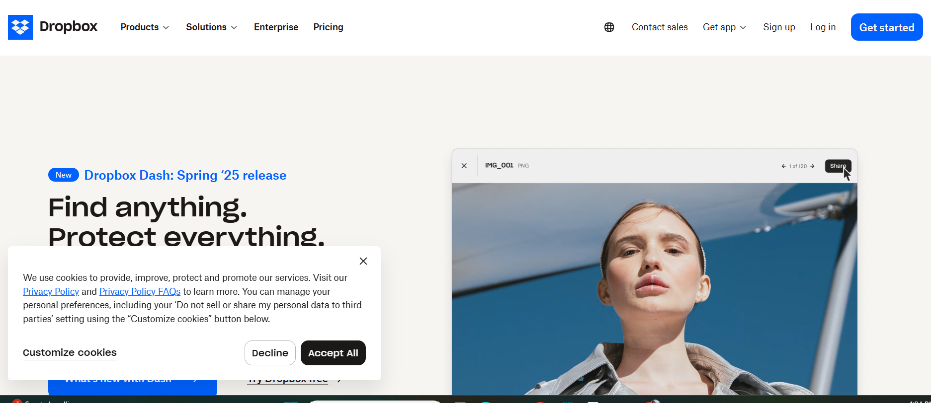 Dropbox Landing Page