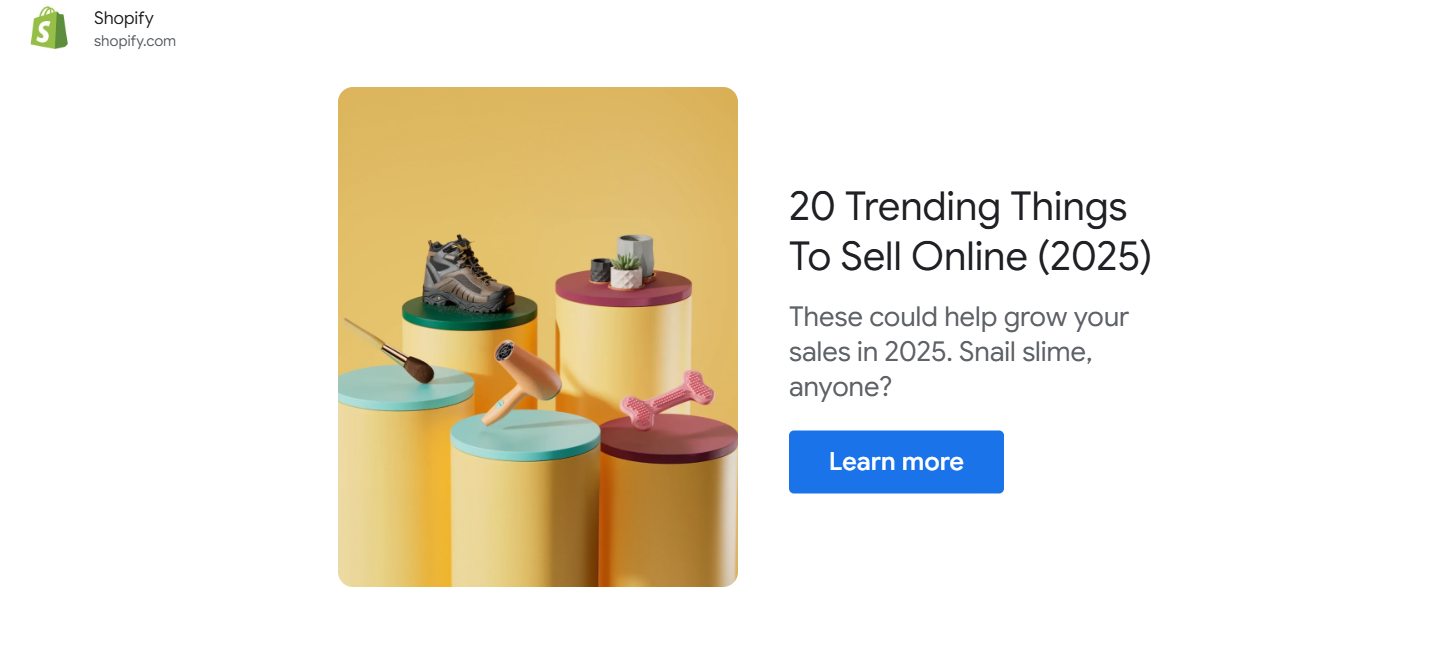 A Screenshot of Shopify Email Marketing