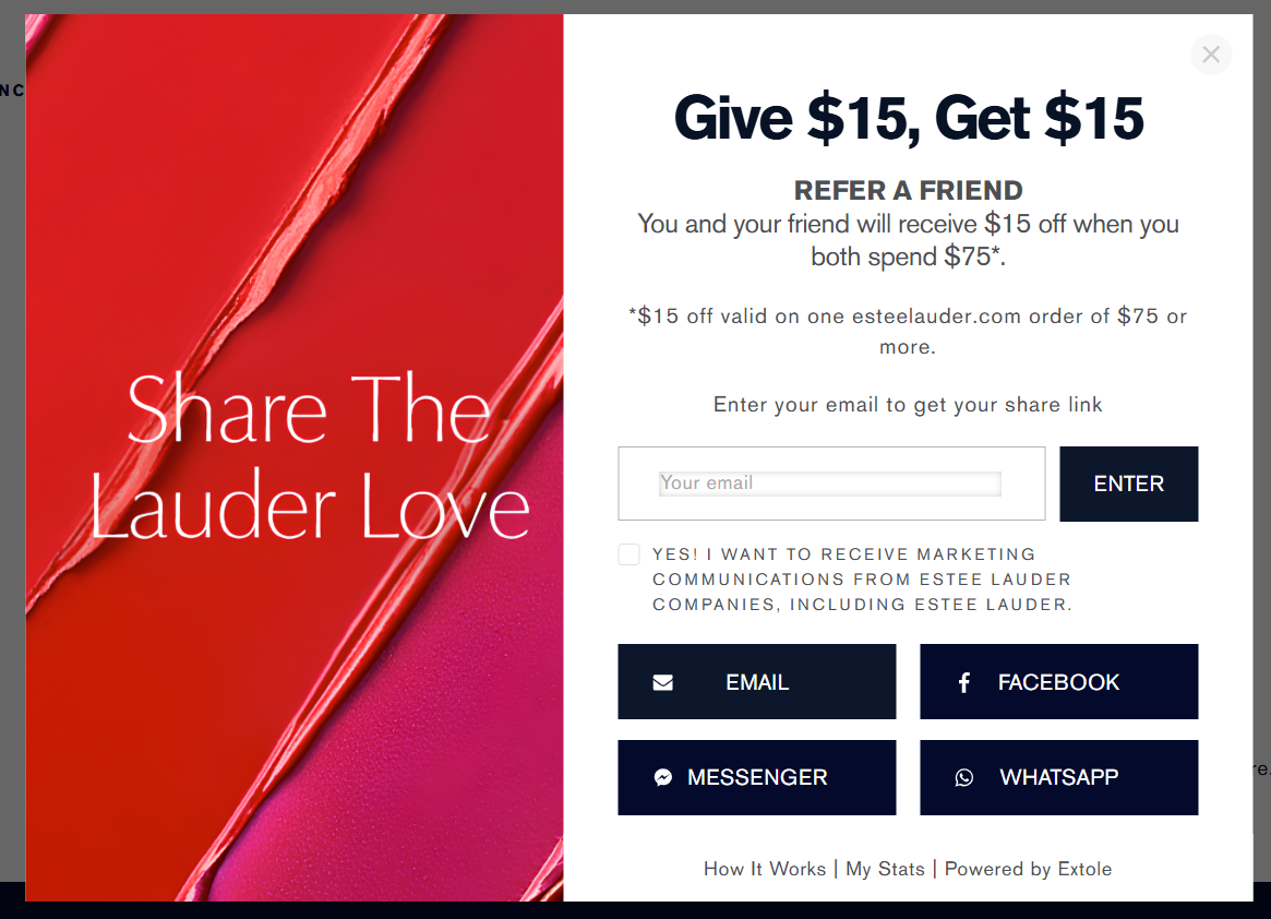 Estee Lauder Referral Program