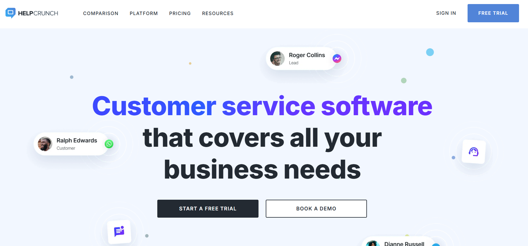 HelpCrunch Landing Page