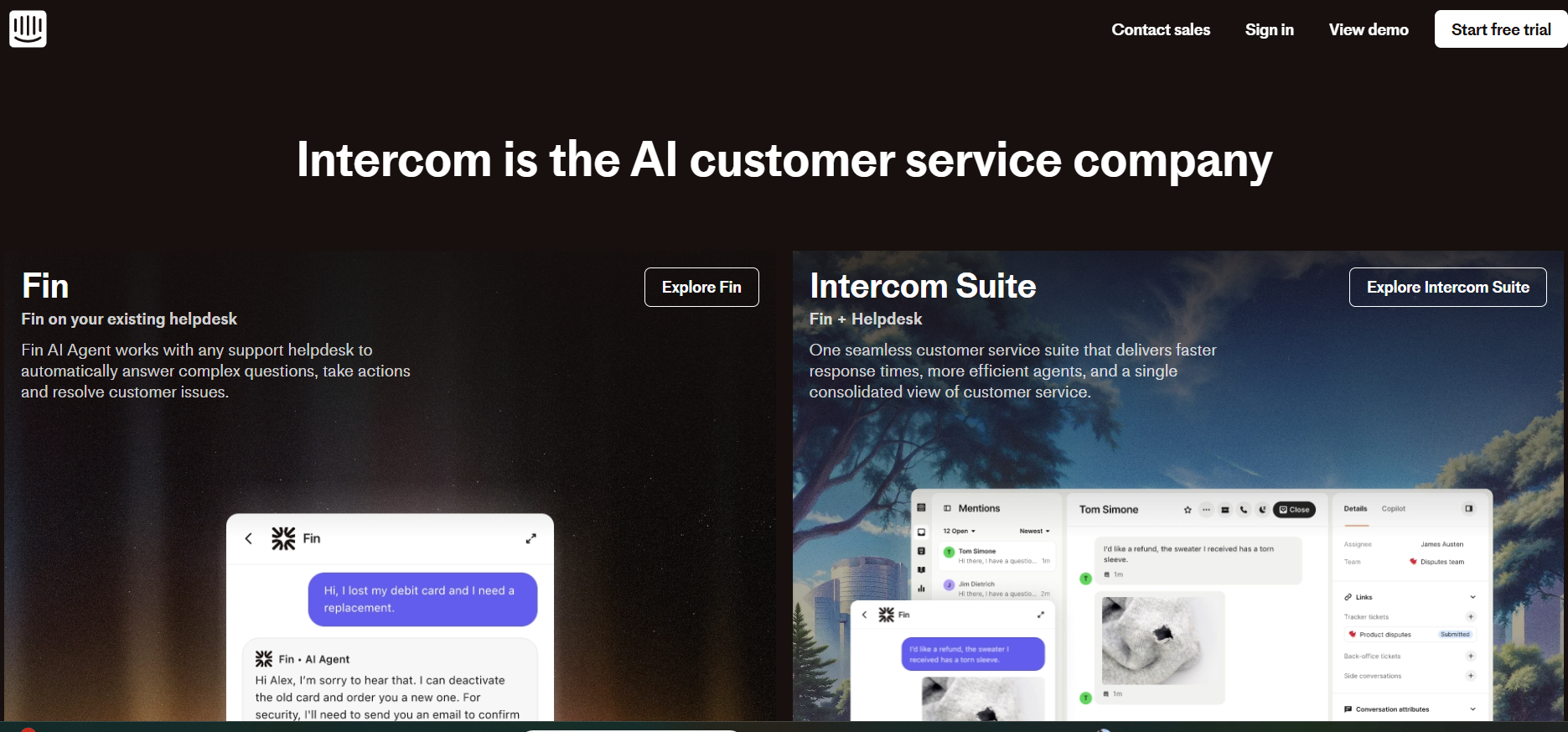 Intercom Landing Page