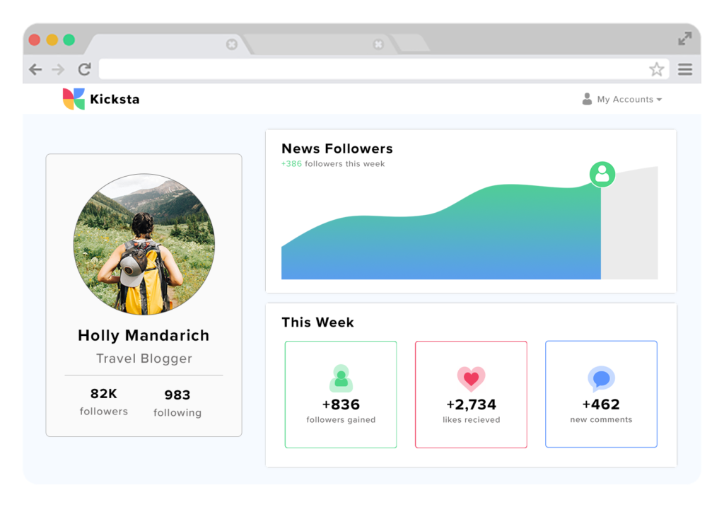 Kicksta’s Dashboard
