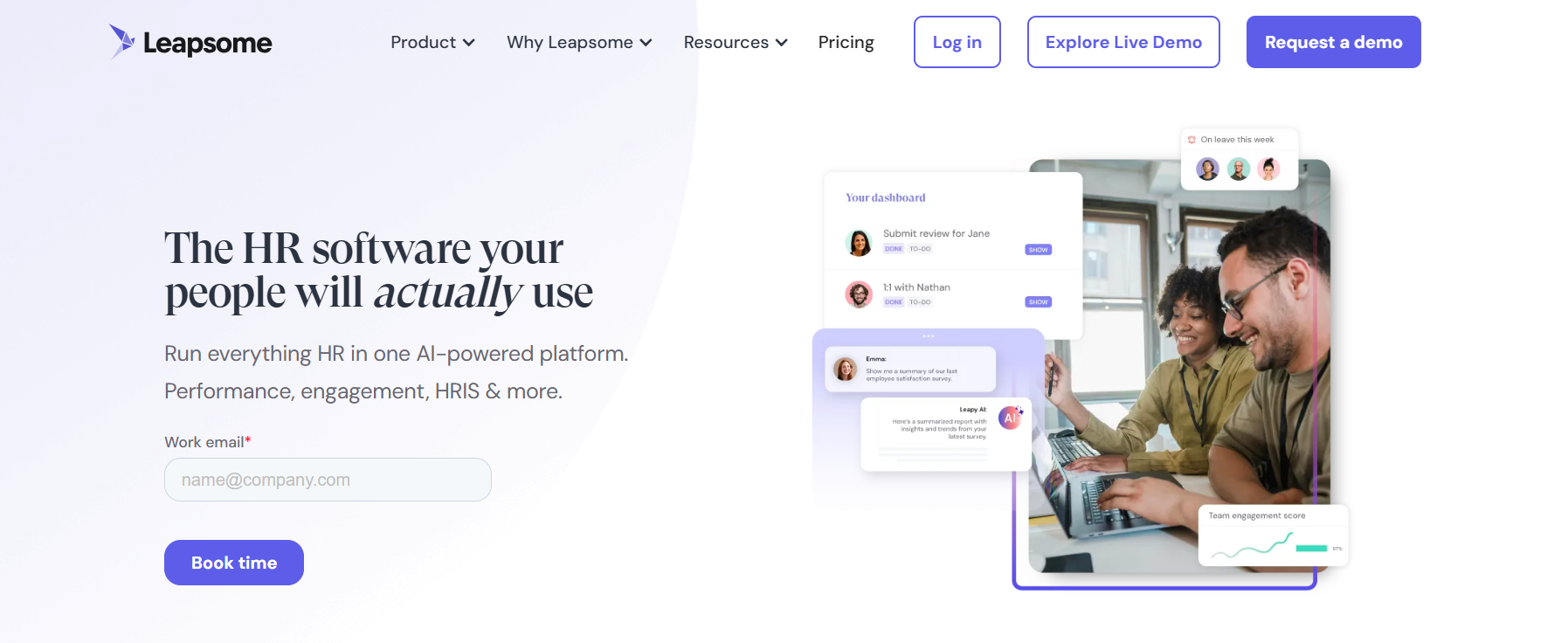Leapsome Landing Page