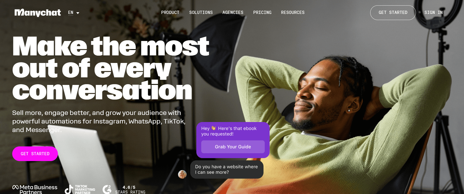 Manychat Landing Page