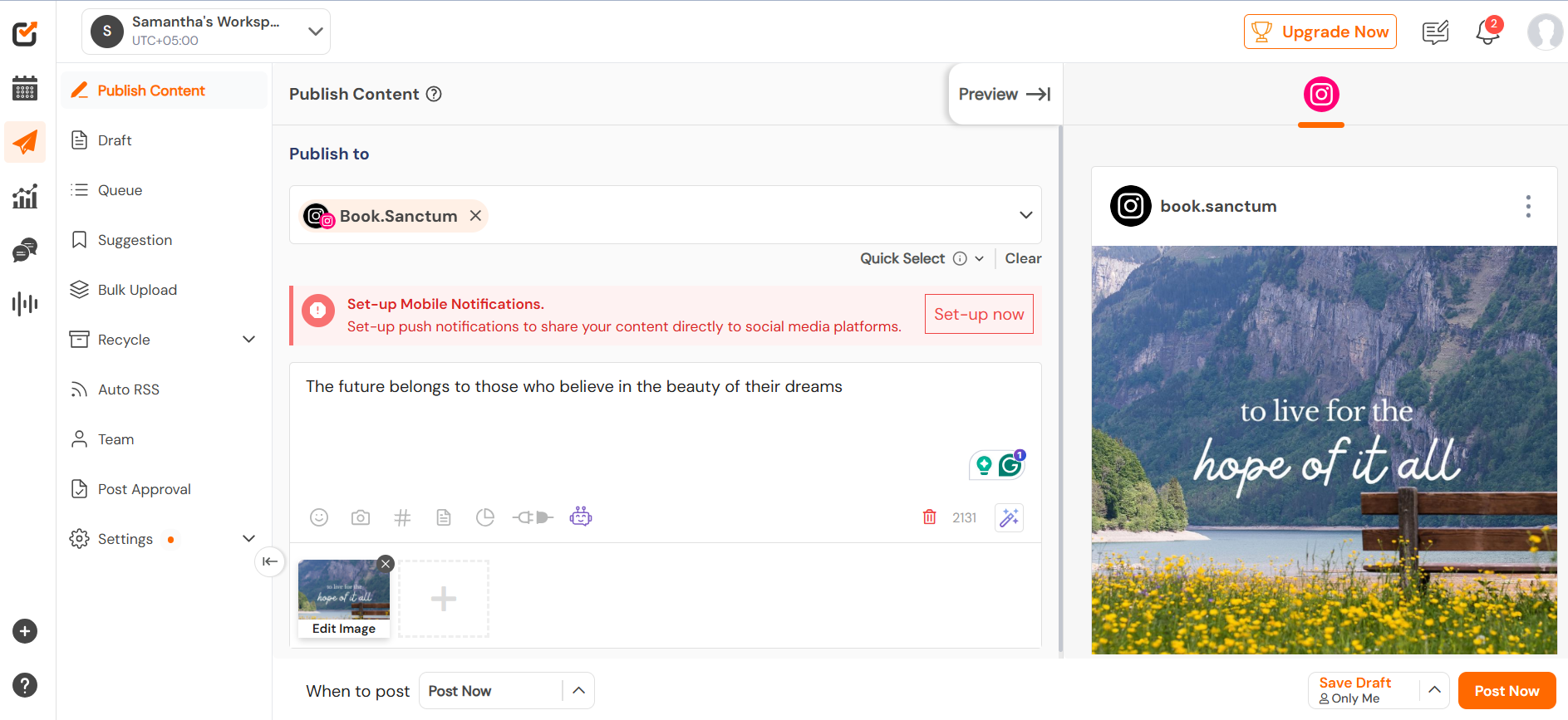 Social Champ’s Dashboard