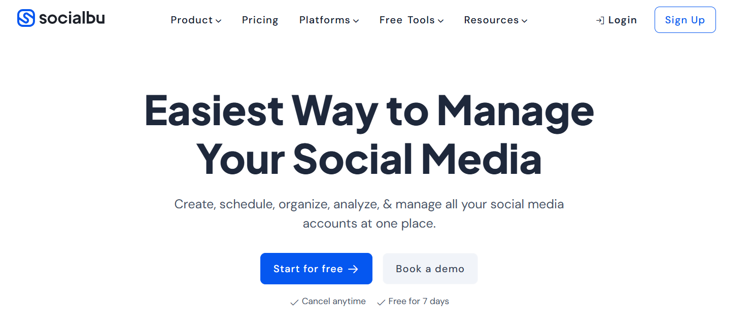 SocialBu’s Landing Page