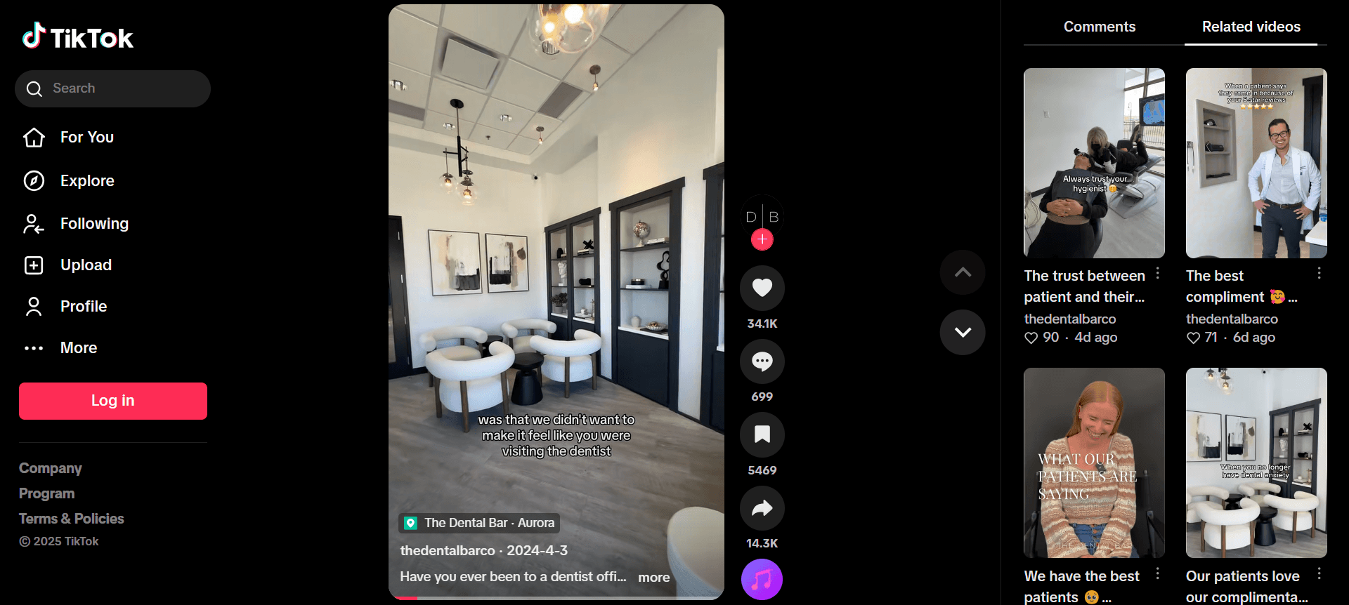 The Power of Social Media for Dental Practices in 2026 8 An Example of a Dental Clinic's Profile on TikTok