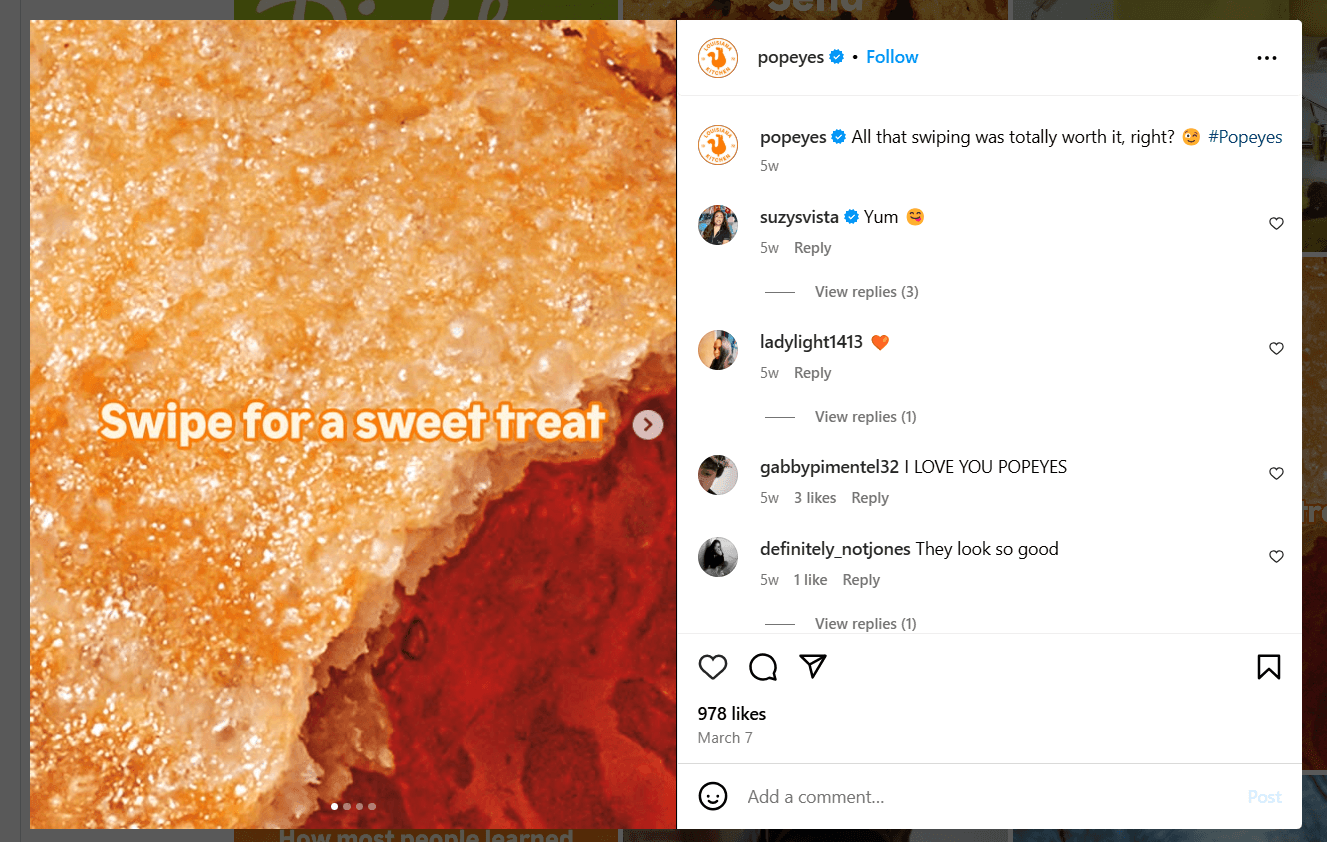 Social Media Copywriting: The Ultimate Guide to Writing High-Engagement Posts in 2026 12 Example of Popeyes’ Instagram Post