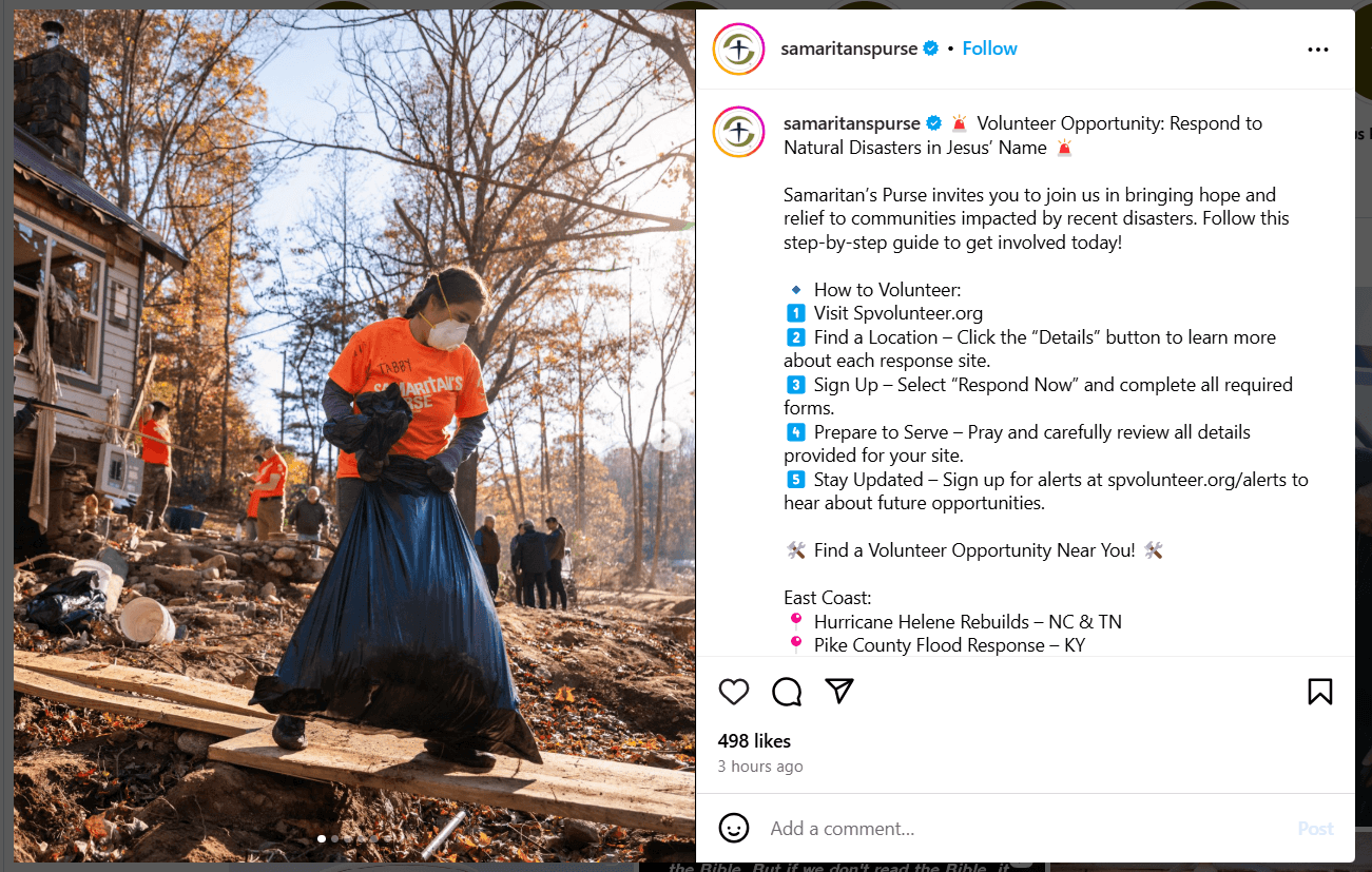 10 Powerful Marketing Strategies for Nonprofits in 2026 3 Instagram post from a Nonprofit Organization