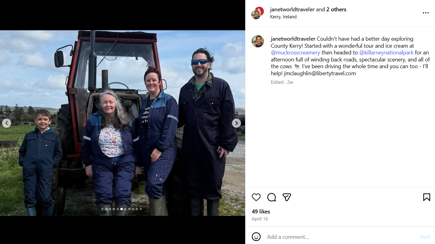 Customer Feedback on @libertytravel's Instagram Page