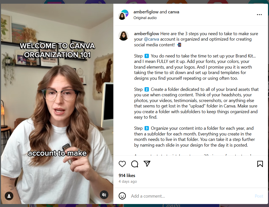SaaS Company Canva Partnering With Influencer Amber Fi Glow