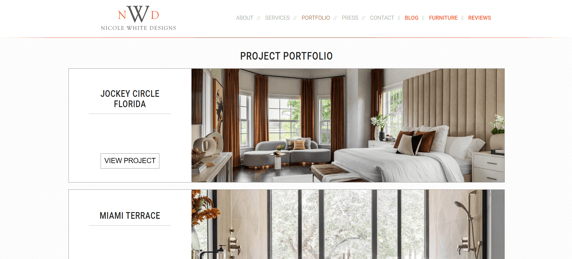 Marketing for Interior Designers 101: Smart Strategies That Work 3 Nicole White Designs' Webpage