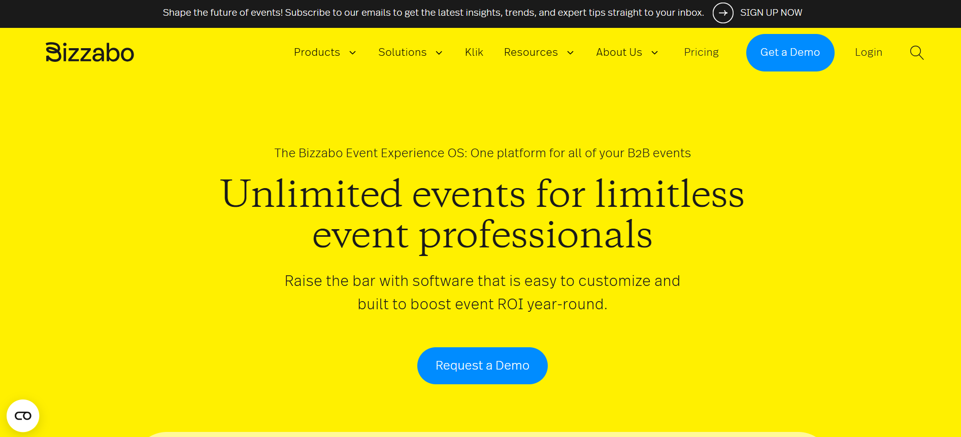 Bizzabo’s Landing Page
