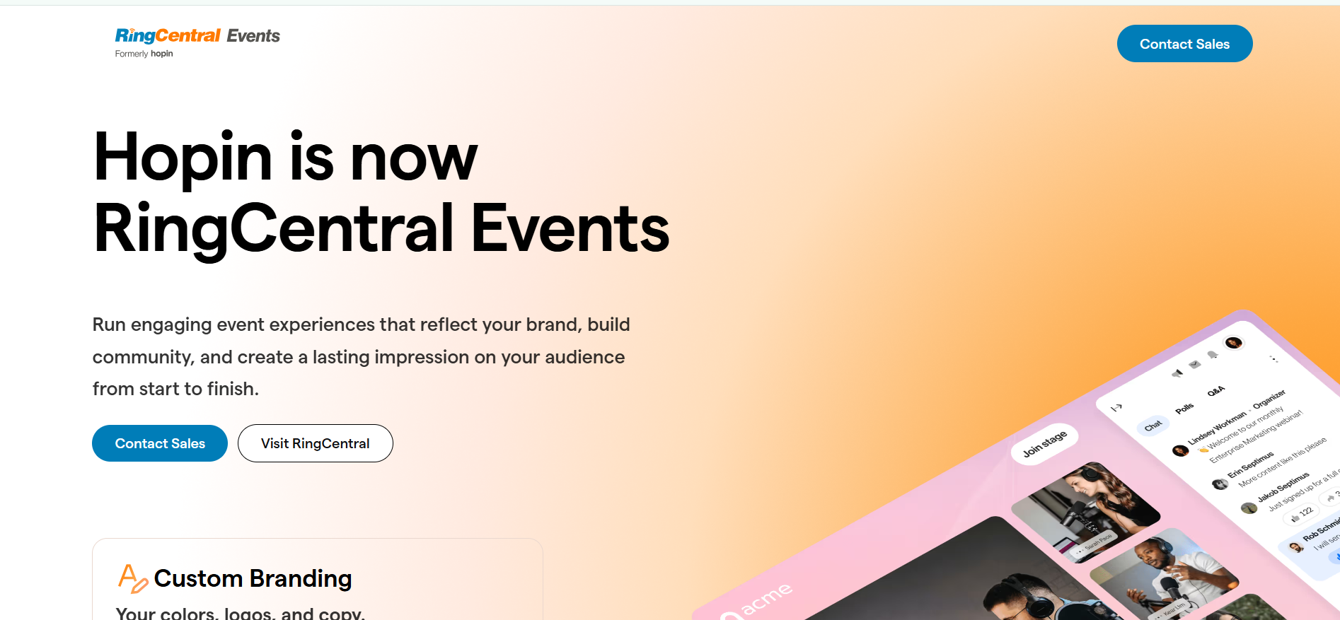 RingCentral Event’s Web Page