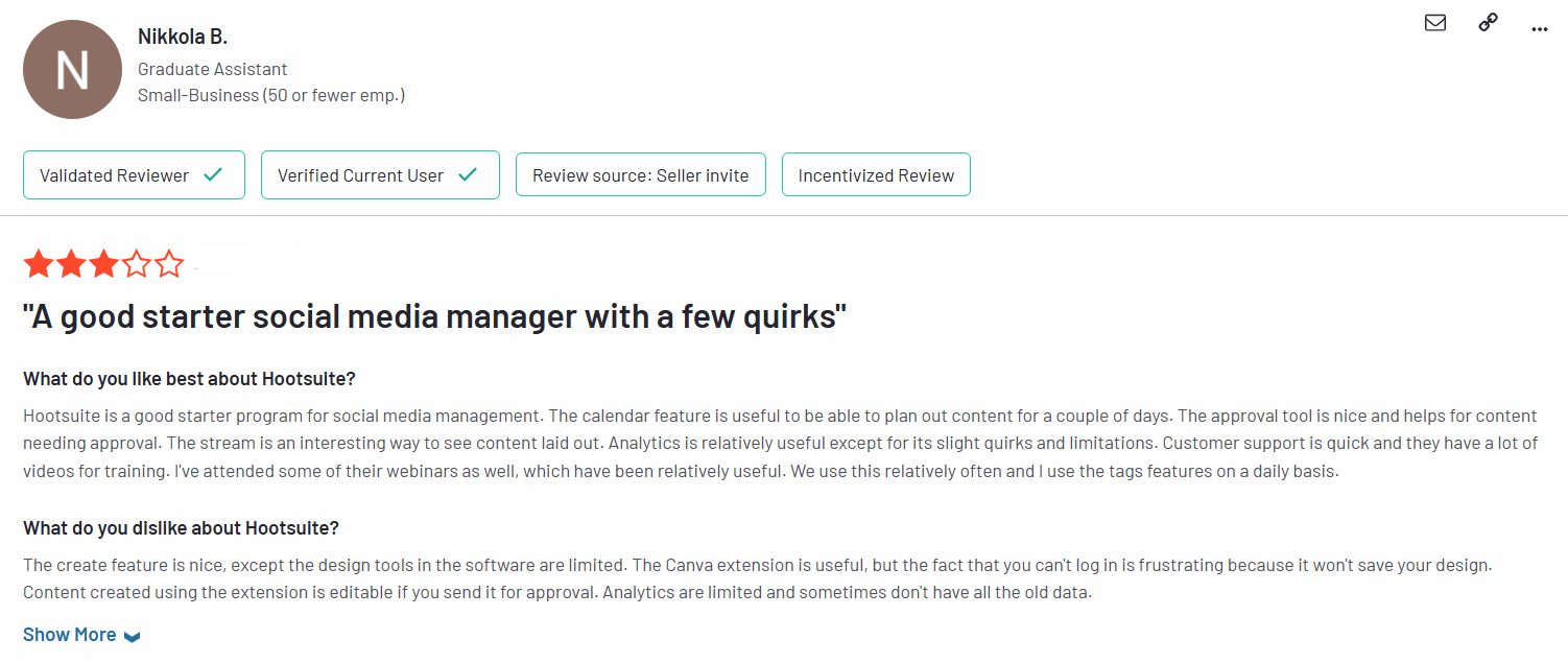 a review for hootsuite on g2