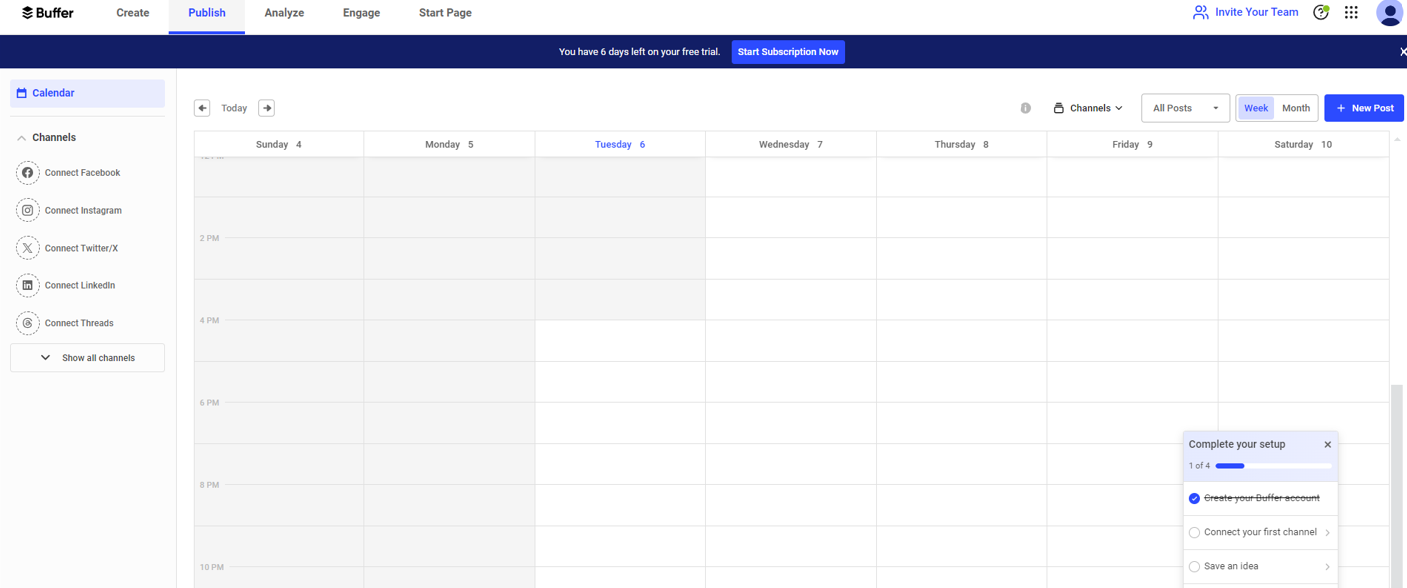 buffer's dashboard