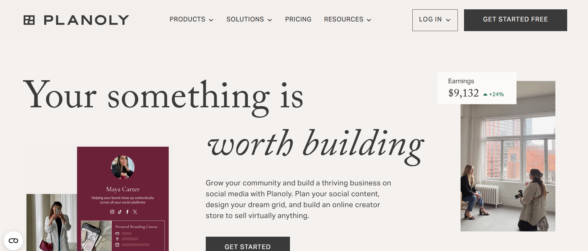 planoly's homepage