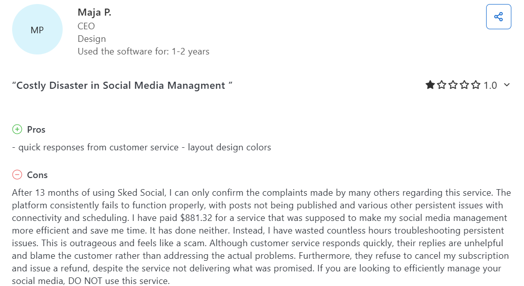 A Review for Sked Social on Capterra