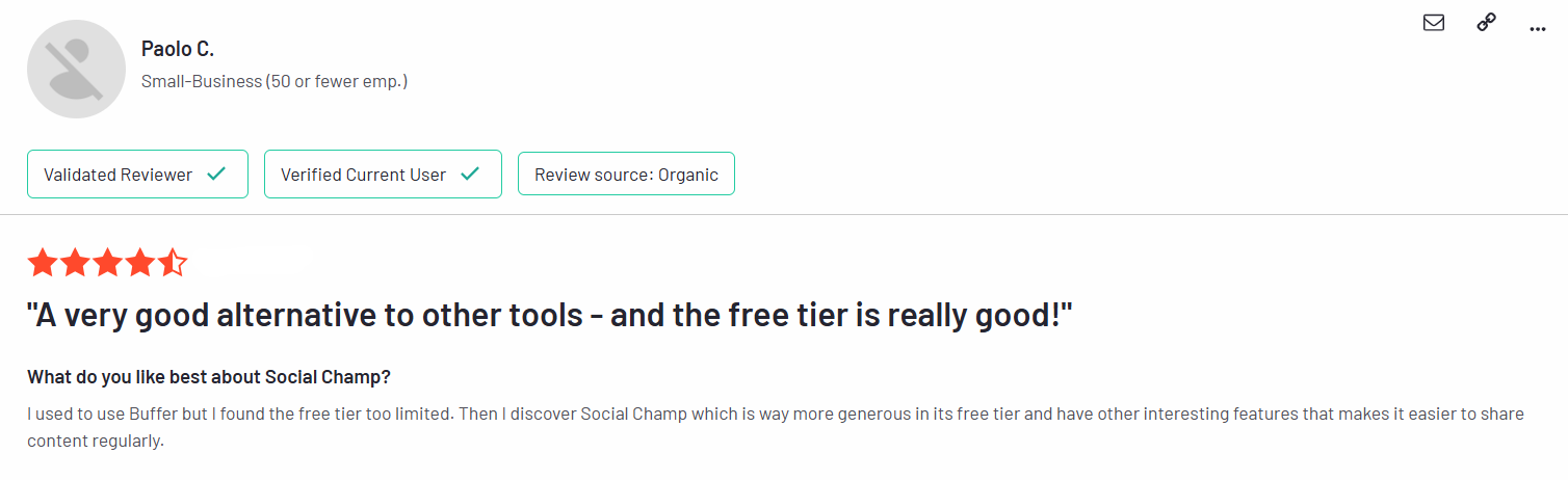 A Review for Social Champ on G2