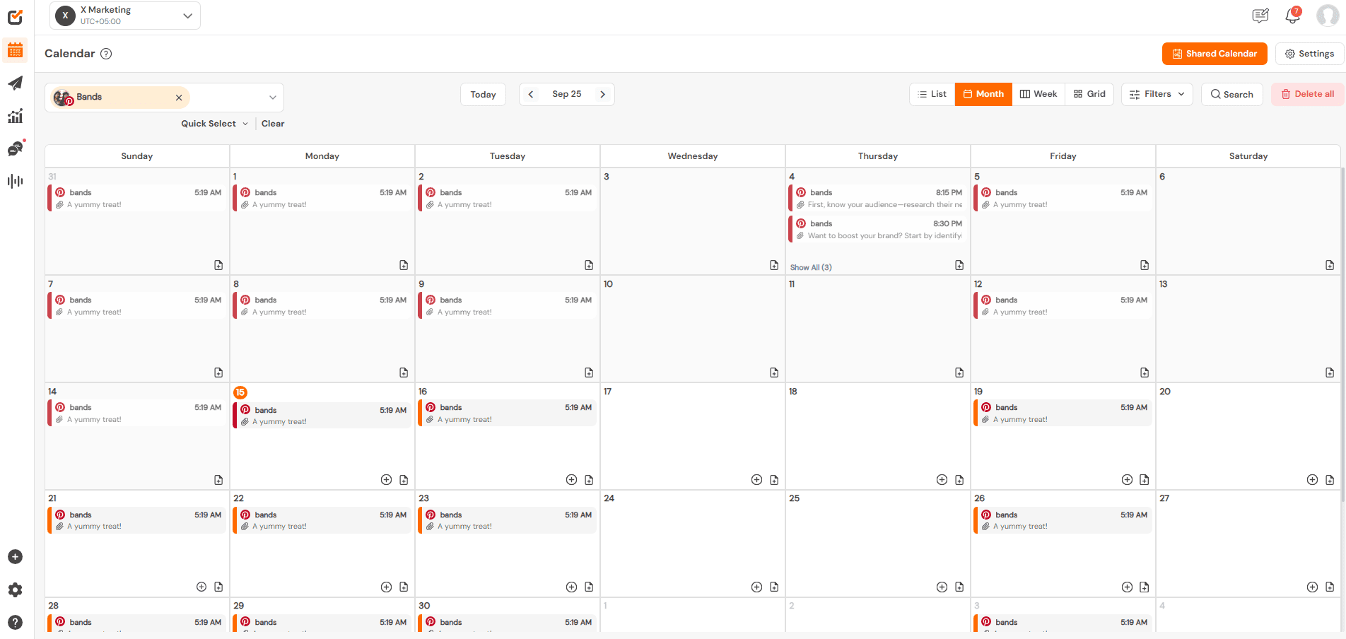 Social Champ's Content Calendar