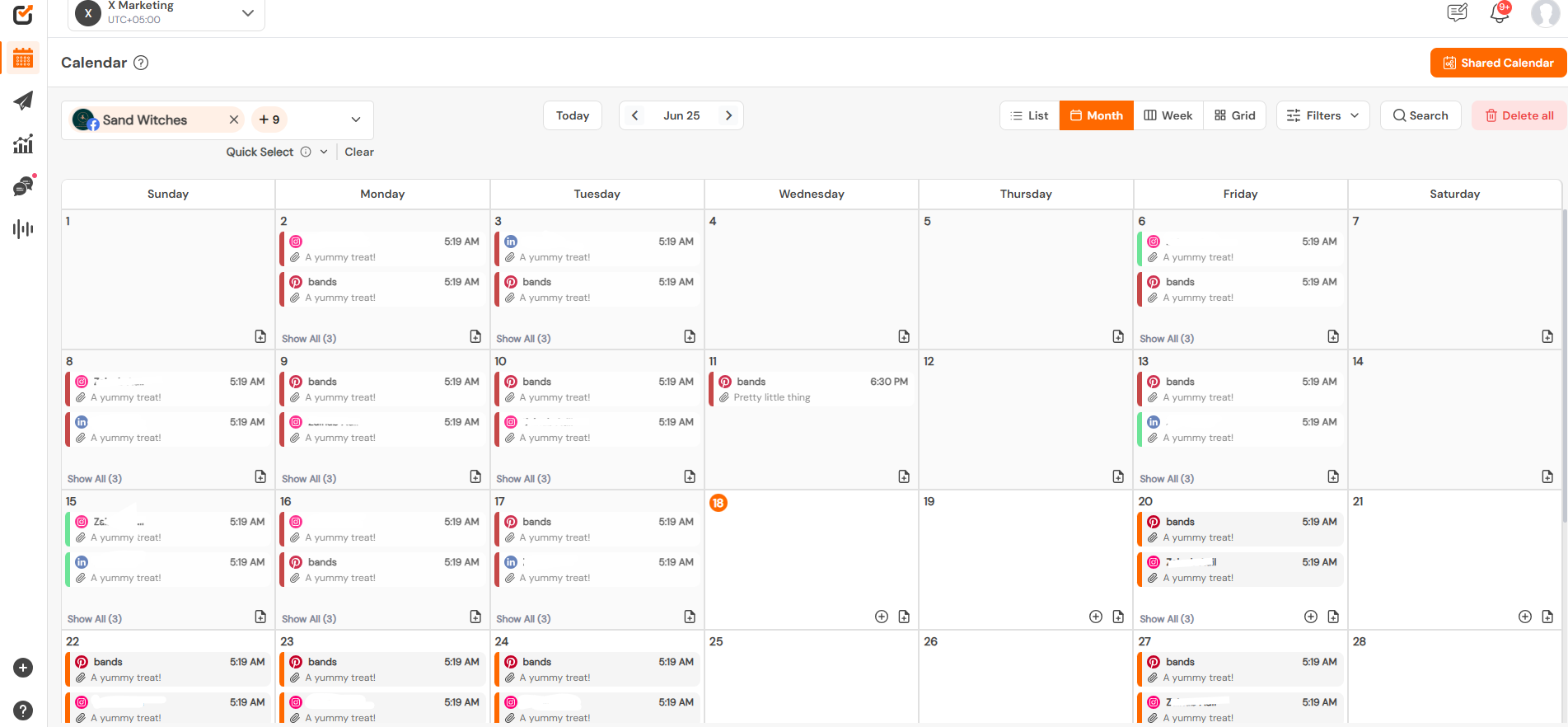 Social Champ's Content Calendar