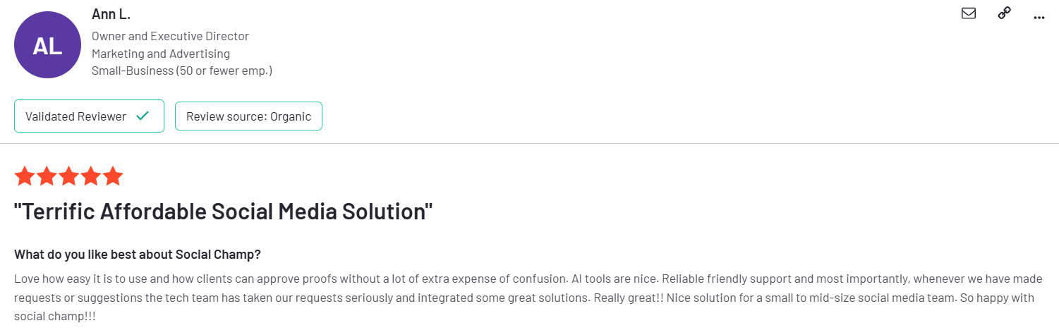 A Review for Social Champ on G2