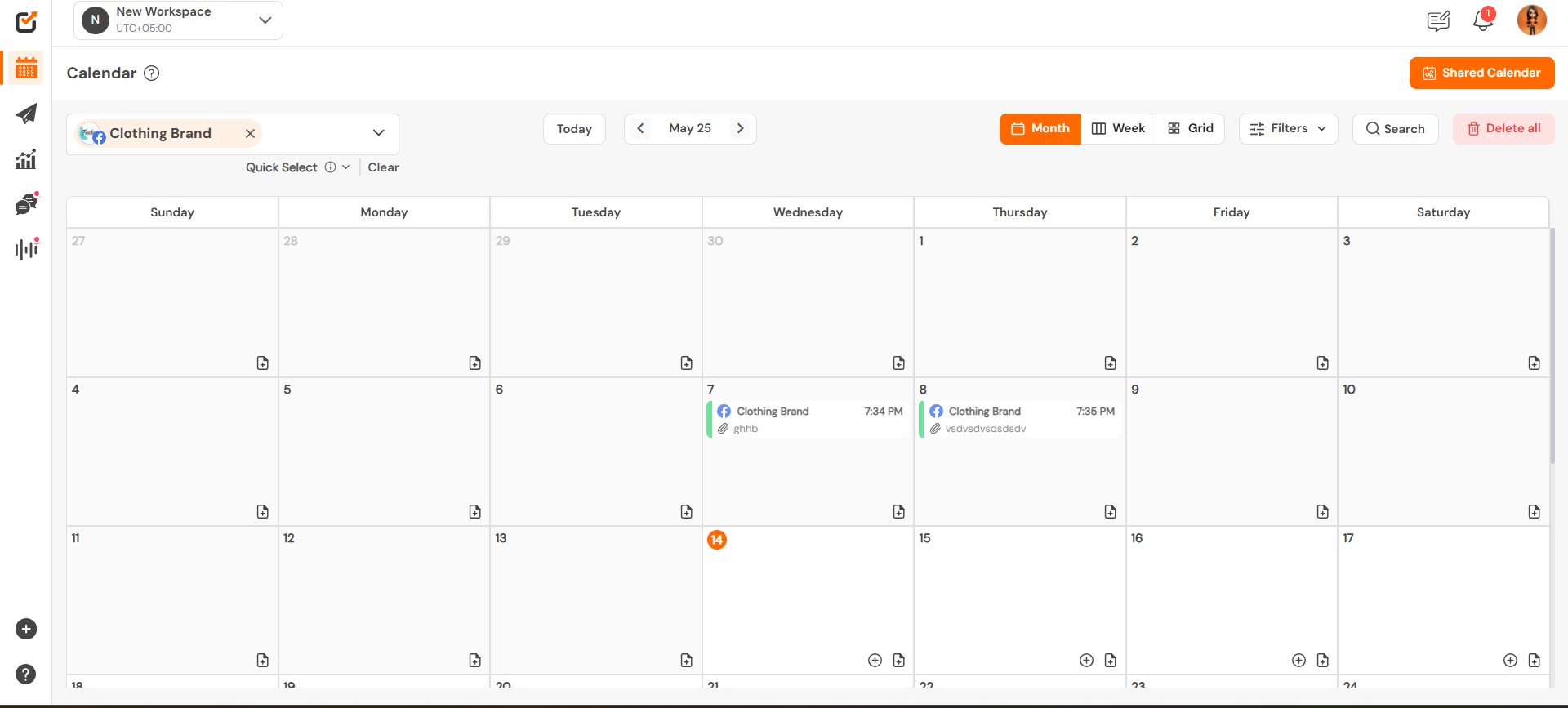 Social Champ’s Content Calendar