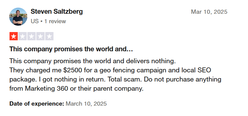Steven Saltzberg’s Review for Marketing 360