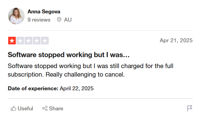 A Review for Vista Social on TrustPilot