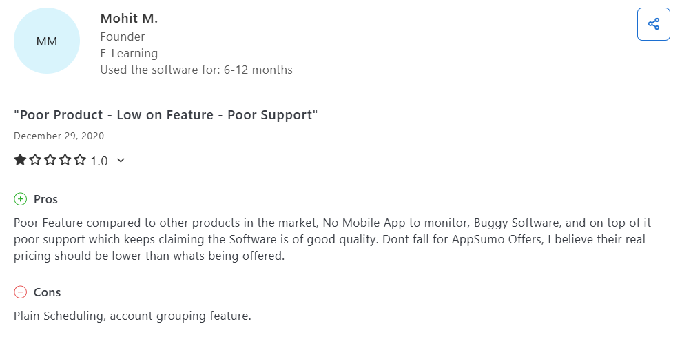 a publer review on capterra