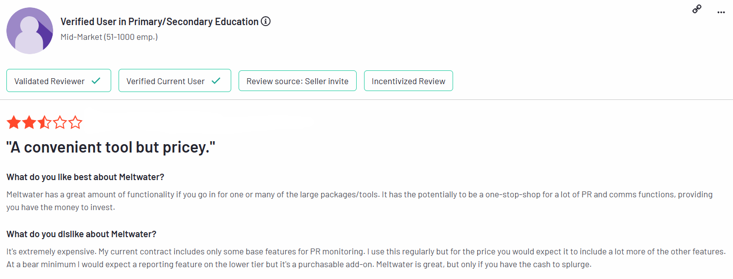 a review for meltwater on g2