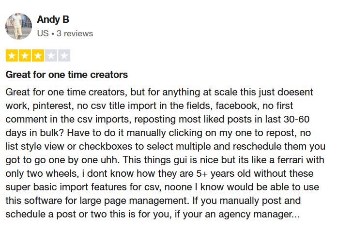 a review for socialbee on trustpilot