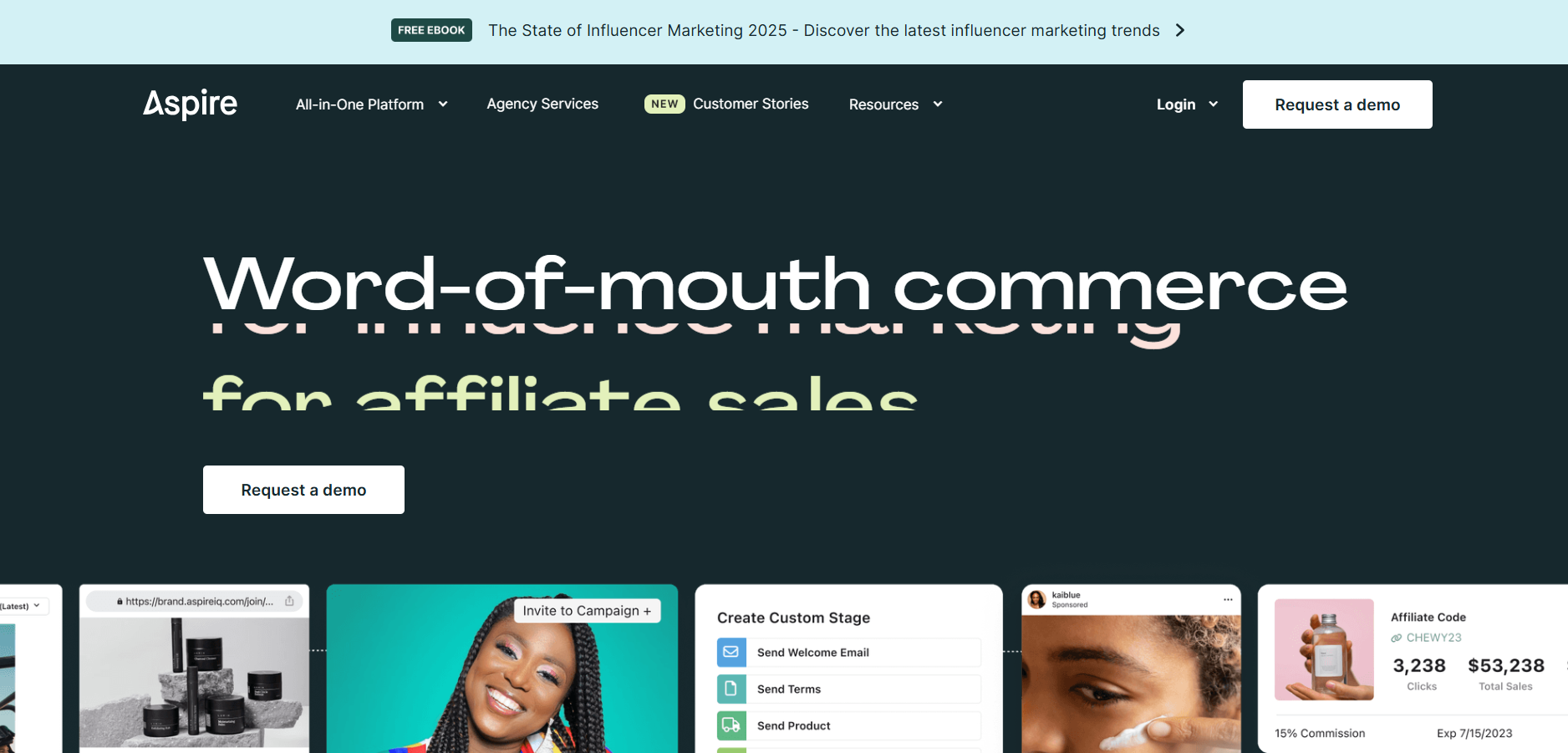 Aspire's Landing Page
