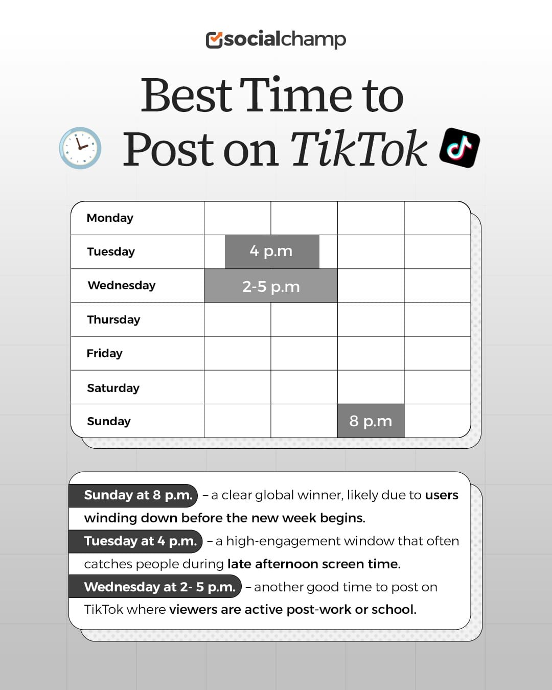 Best Time to Post on TikTok Infographic