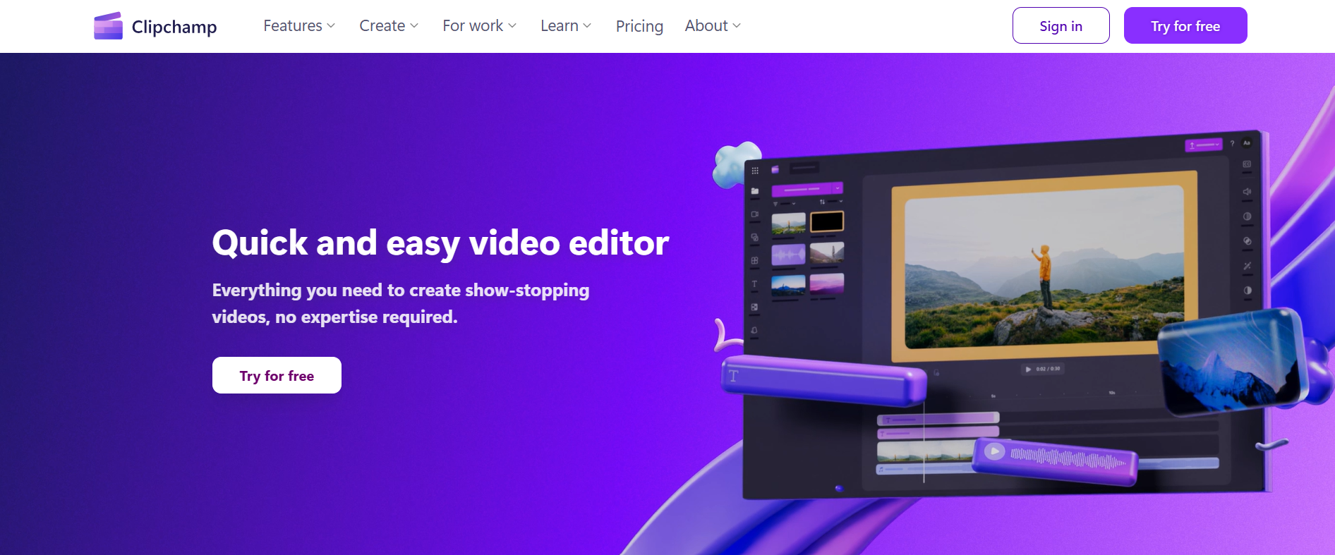 Clipchamp's Homepage