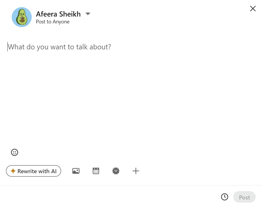 Create a Post on LinkedIn