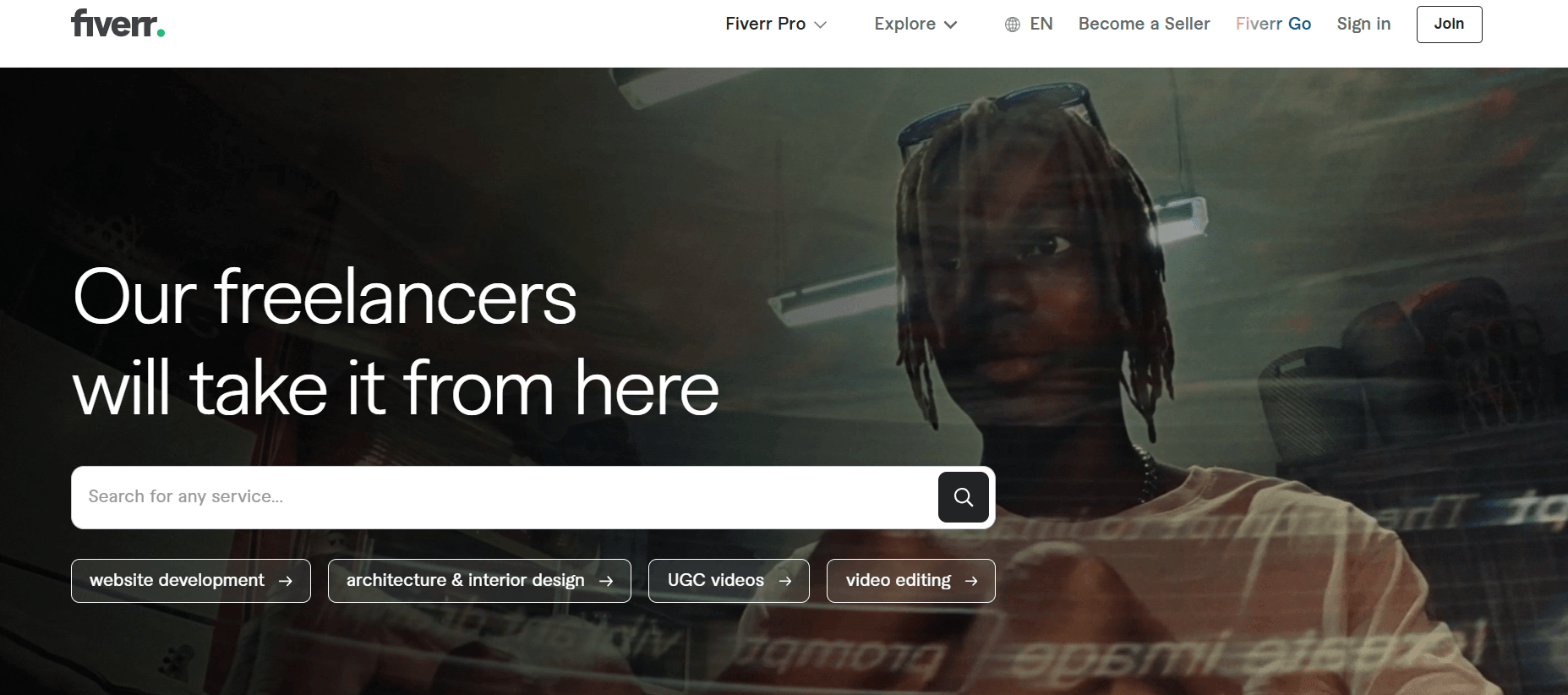 Fiverr's Landing Page
