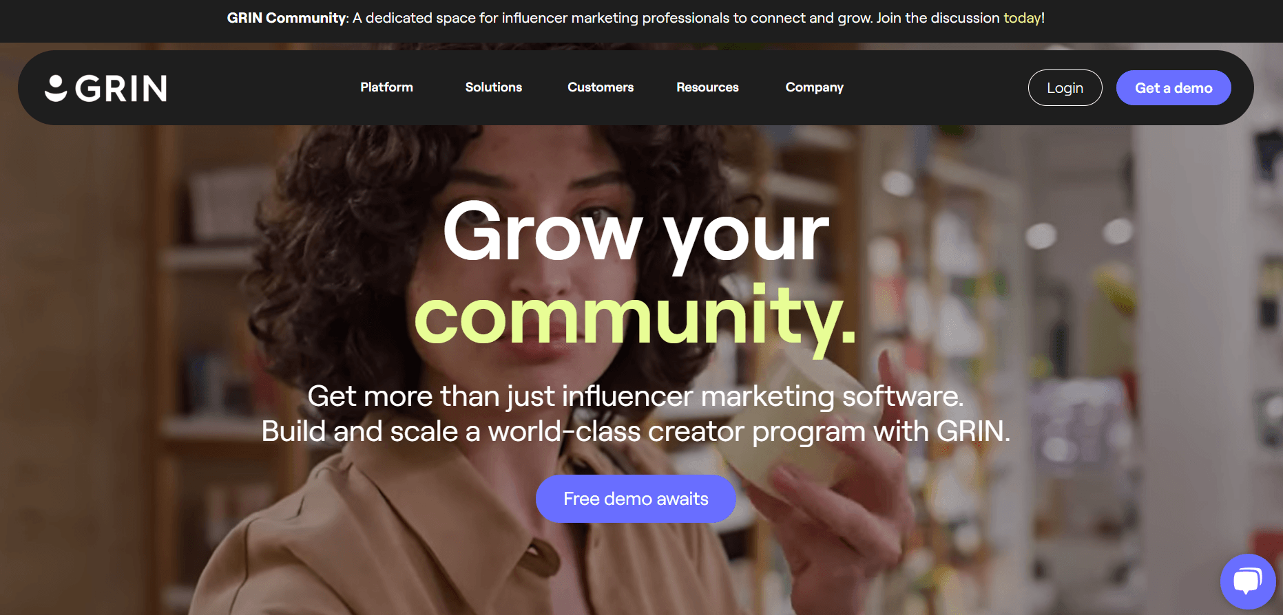 GRIN's Landing Page