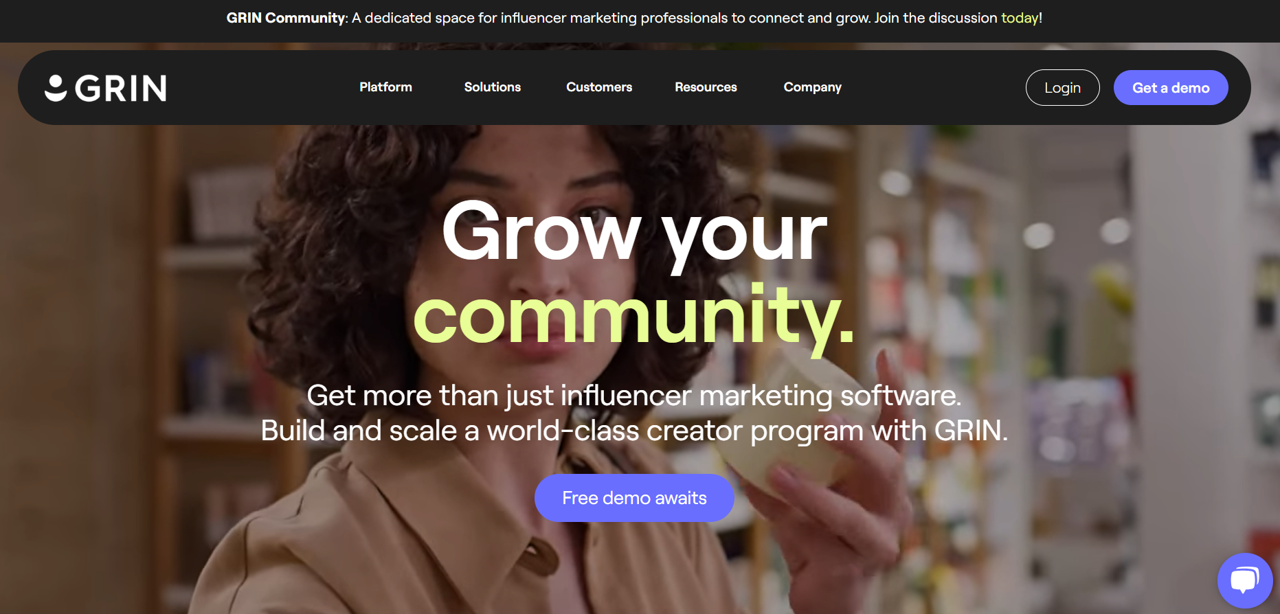 GRIN's Landing Page