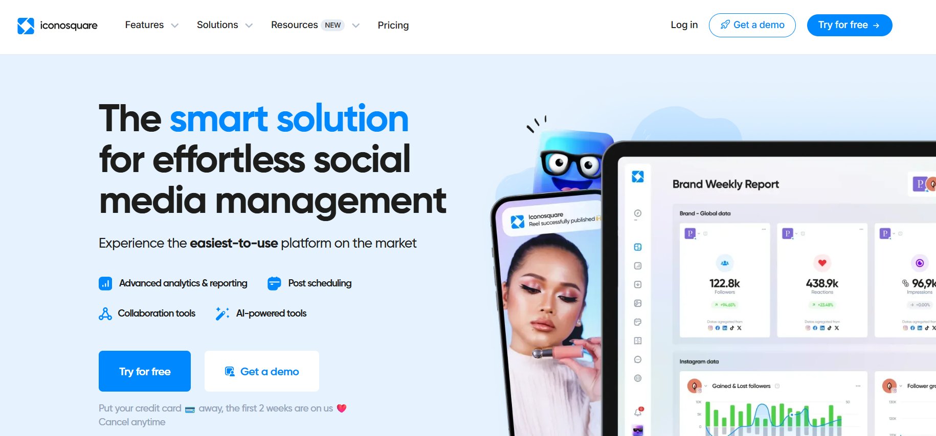 Iconosquare's Landing Page