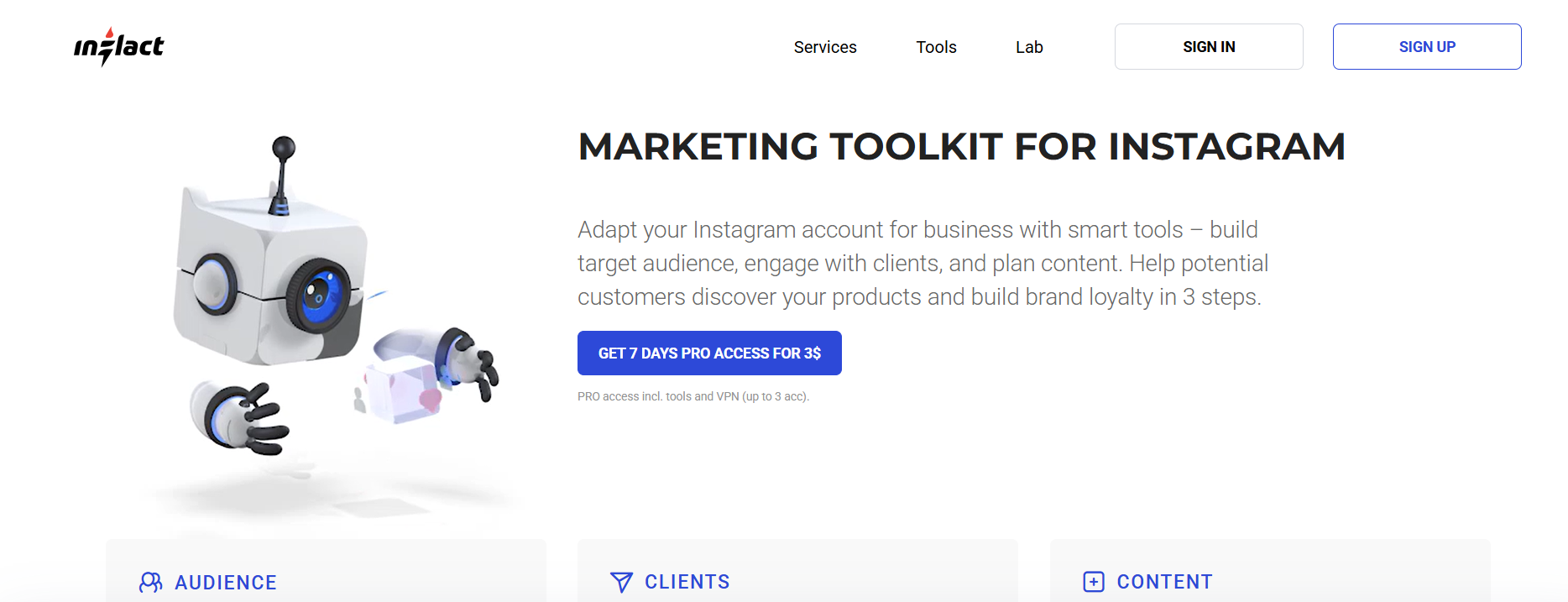 Inflact's Webpage
