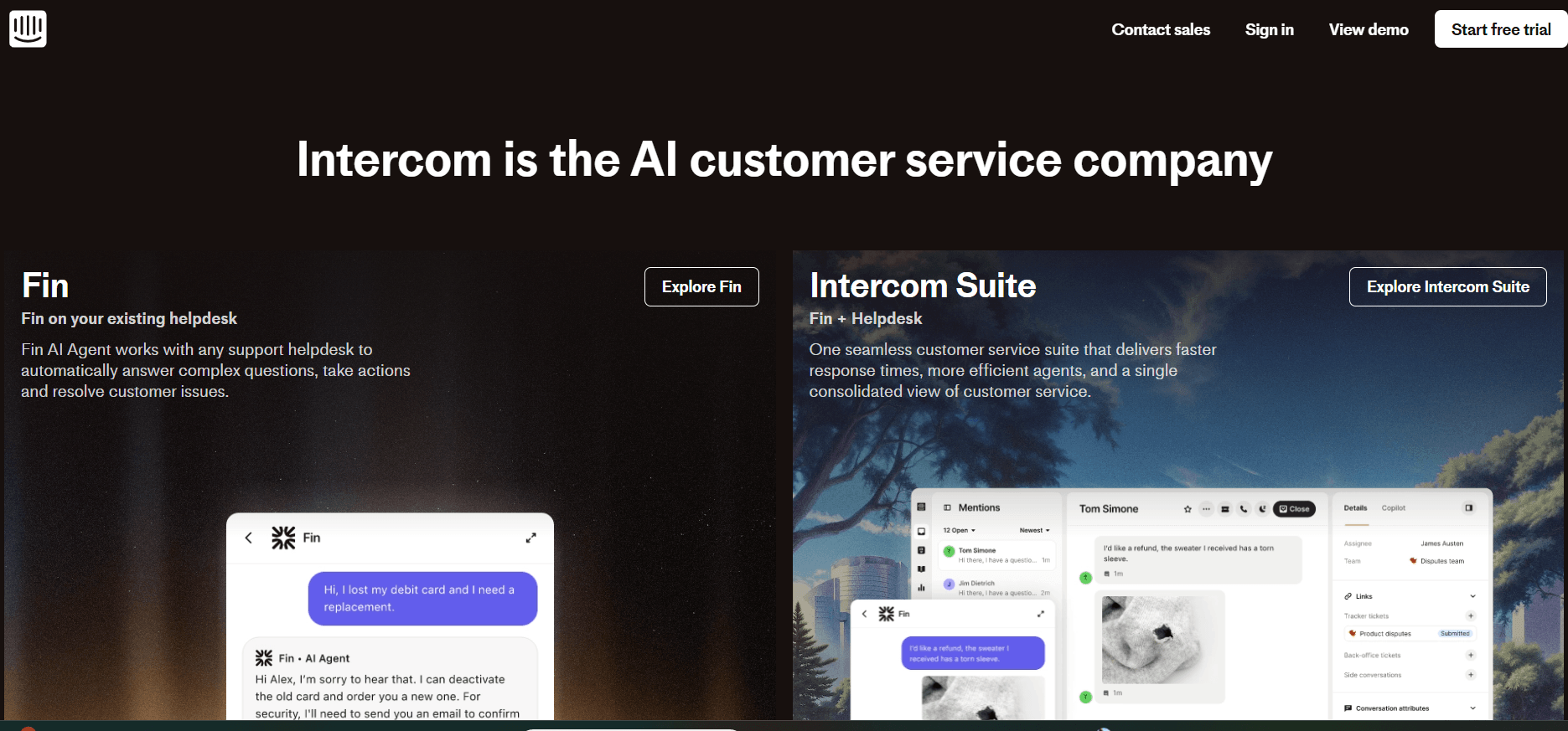 Intercom Landing Page