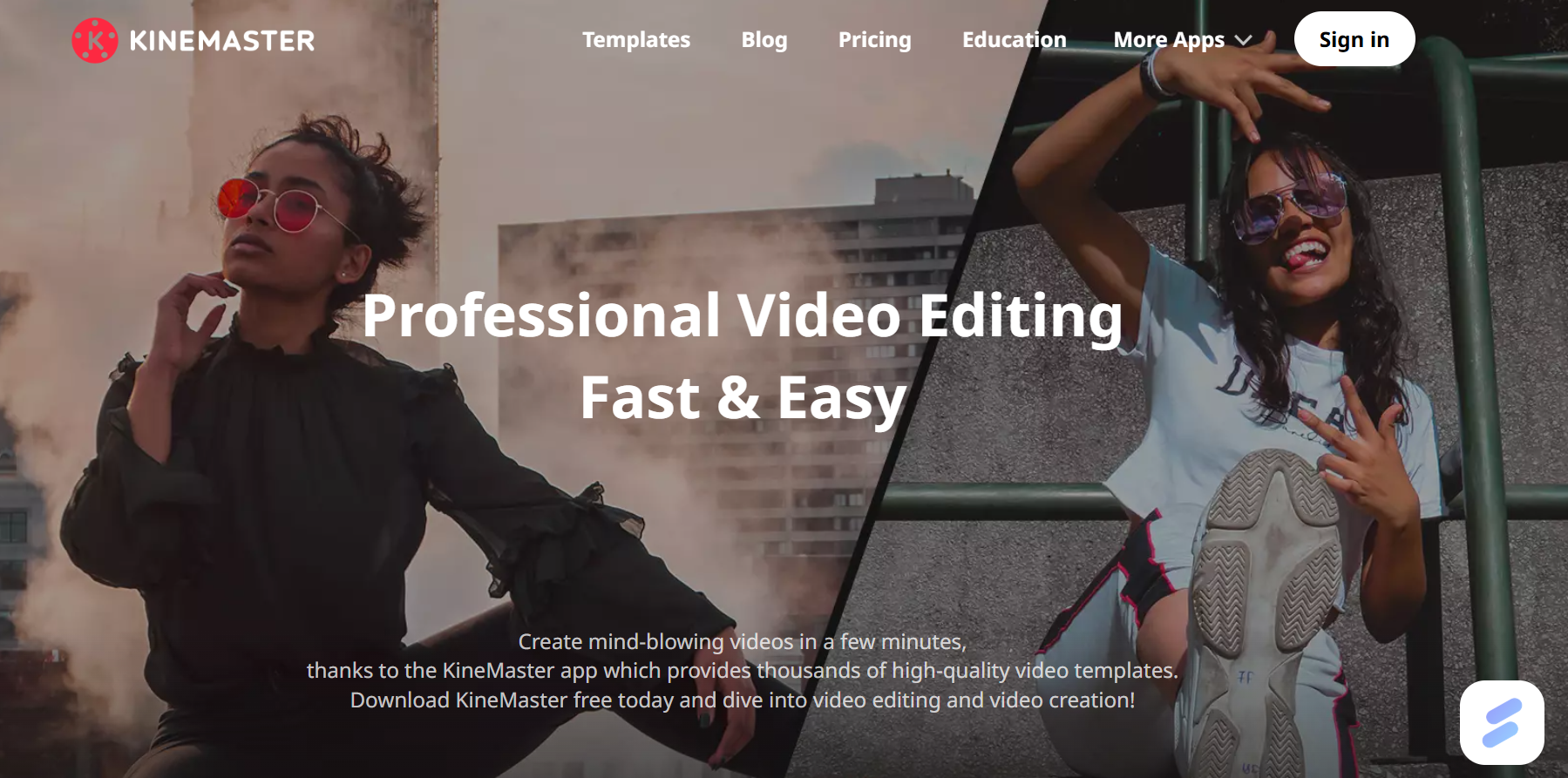 KineMaster's Landing Page